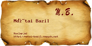 Mátai Bazil névjegykártya